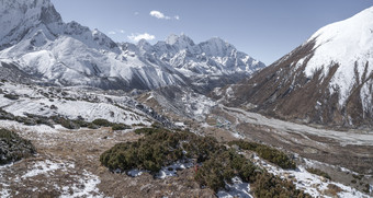 pheriche谷和喜马拉雅山脉峰会珠穆朗玛峰基地营长途跋涉尼泊尔