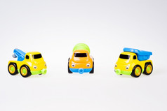 小玩具汽车团队白色背景