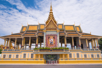 皇家宫复杂的金边在金边柬埔寨东南亚洲
