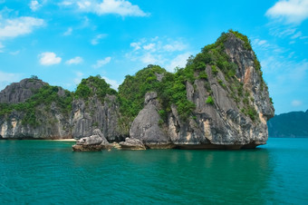 风景优美的视图海和岩石岛屿向湾<strong>越南</strong>东南亚洲