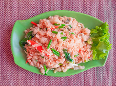 炸大米与蔬菜大多数受欢迎的食物东南亚洲健康的素食者亚洲餐