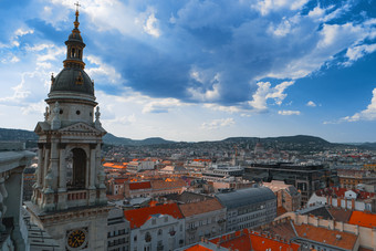 布达佩斯城市天际线匈牙利欧洲前视图城市中心与hungalian议会背景贝尔圣史蒂芬斯教堂全景布达佩斯资本匈牙利布达山城市景观布达佩斯城市天际线匈牙利欧洲