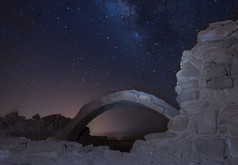 星星天空希夫塔国家公园废墟沙漠以色列