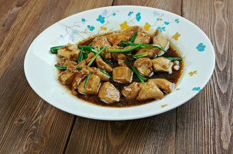 <strong>蒙古</strong>鸡美国风格中国人食物搅拌炸准备方法是画从传统的<strong>蒙古</strong>厨房
