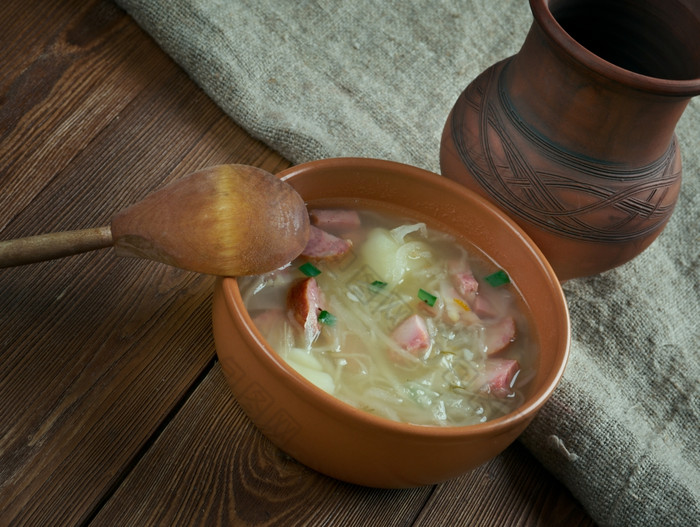 卡普斯尼亚克卷心菜汤填充蔬菜汤酸菜卷心菜常见的波兰的斯洛伐克语而且乌克兰美食