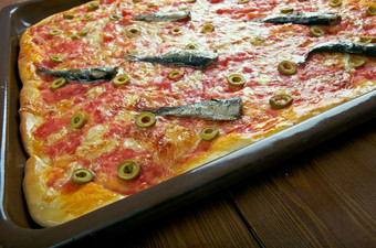 Sardenara零食从西利古里亚类似的披萨