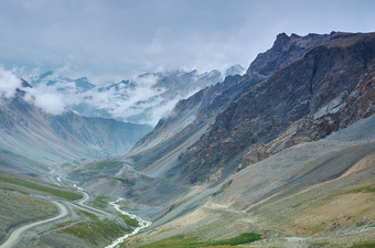 爆破喉咙美丽的视图的山吉尔吉斯斯坦中央亚洲