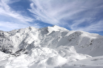 景观山冬天的滑雪度假胜地沃格尔斯洛文尼亚