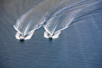 两个快艇蓝色的亚得里亚海海克罗地亚