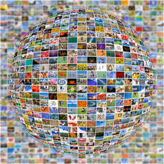 大多媒体视频墙球屏幕显示生活的世界