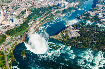 尼亚加拉瀑布空中视图从直升机加拿大瀑布安大略加拿大神奇的空中的观点的尼亚加拉瀑布安大略加拿大