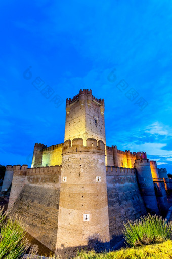 城堡的莫塔著名的老城堡麦地那的坎波巴利亚多利德卡斯蒂利亚利昂西班牙城堡的莫塔
