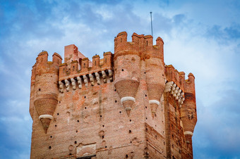 城堡的莫塔著名的老城堡麦地那的坎波巴利亚多利德卡斯蒂利亚利昂西班牙城堡的莫塔