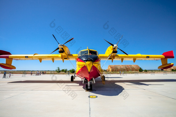 我的spain-jun水上飞机飞机cl -采取部分静态展览的开放一天的空军基地这些平原俊我的西班牙水上飞机飞机cl -