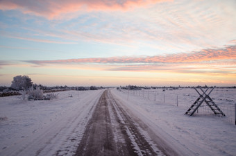 早期冬天早....只是之前日<strong>出国</strong>家路伟大的平原区域从的瑞典岛奥兰