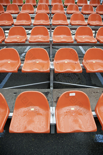 红色的座位细节行座位一些步骤足球场体育运动