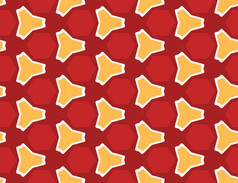 无缝的几何模式形状的红色的黄色的白色三角形形状红色的背景