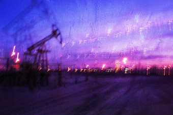 工作石油泵杰克石油场变形混凝土难看的东西模糊运动概念石油和气体行业石油和气体行业背景