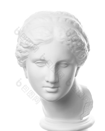 白色石膏复制古老的雕像金星米洛头为艺术家孤立的白色背景石膏雕塑女人脸石膏复制古老的雕像金星头孤立的白色背景石膏雕塑女人脸