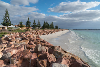 埃斯佩兰斯西方澳大利亚海边散步埃斯佩兰斯阳光明媚的一天西方澳大利亚