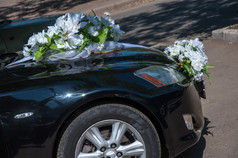 机装饰与花的婚礼一天