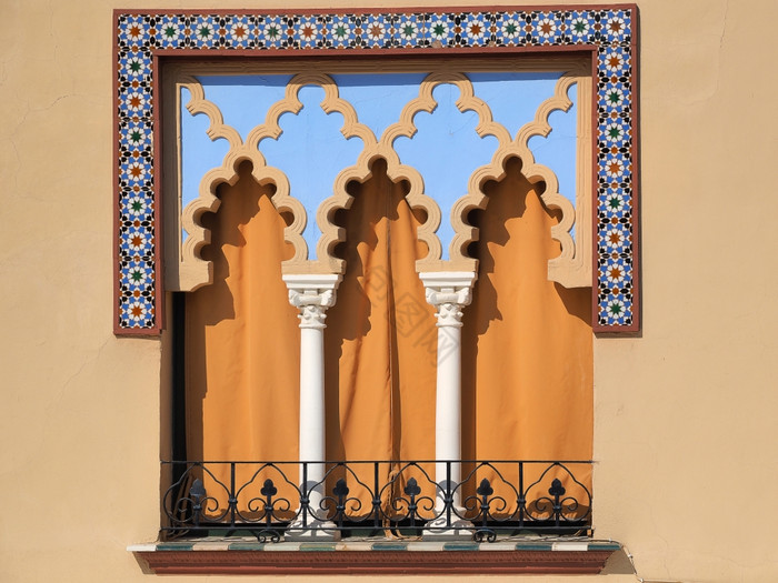 老窗户阿拉伯科尔多瓦西班牙体系结构图片