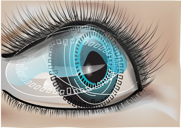 仿生眼睛摘要人类眼睛与数字符号仿生人类眼图片