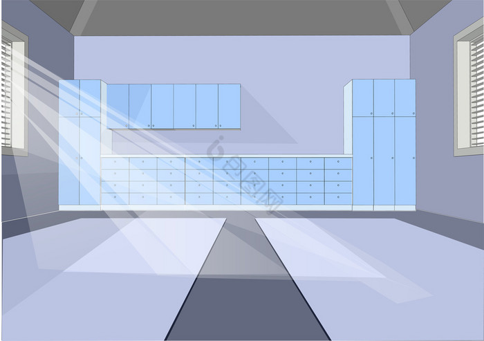 现代车库室内插图空室内