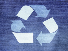 回收象征在蓝色的组织背景
