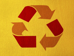 回收象征在黄色的组织背景