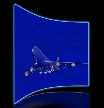 模拟飞机模型被分析了风隧道为<strong>空气动力学</strong>影响它的结构