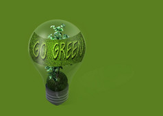 光灯泡与文本绿色使软件