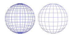 线框两个球体孤立的白色背景