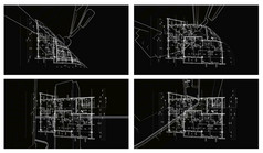 摘要体系结构背景四个蓝图房子计划与草图爆破动画背景