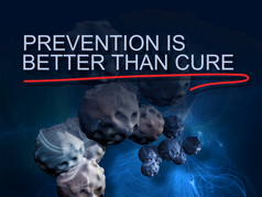 单词预防更好的比治愈与红色的行背景癌症细胞图像