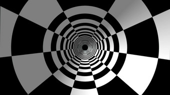 催眠隧道与白色和黑色的广场