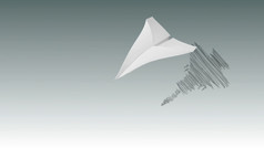 纸飞机铸造影子战斗机飞机愿景和愿望概念插图