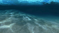 插图水下景观与相机从的表面的水去直接下面的表面