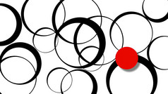 插图最小的艺术圆形状与红色的点