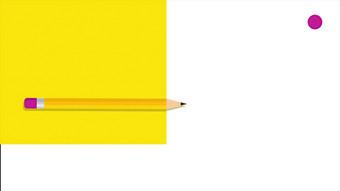 插图最小的艺术与复制空间前视图关闭木黄色的铅笔把黄色的纸