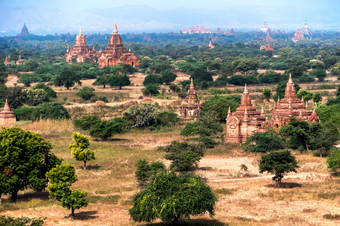 旅行风景而且目的地令人惊异的体系结构老佛教寺庙蒲甘王国缅甸缅甸