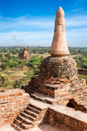 旅行风景而且目的地令人惊异的体系结构老佛教寺庙蒲甘王国缅甸缅甸