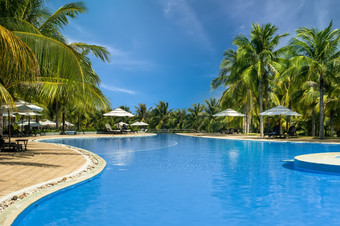 游泳池令人惊异的热带奢侈品<strong>酒店</strong>梅<strong>越南</strong>旅行目的地
