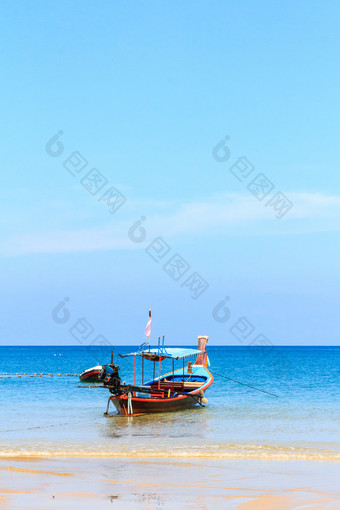 长尾巴船热带海滩爆炸我普吉岛泰国