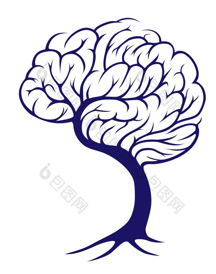 树日益增长的的形状大脑