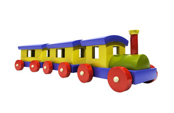 玩具火车白色背景光影子而且反射