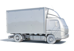 渲染白色交付卡车图标运输服务运费运输包装运国际物流邮政卡车首页交付标志