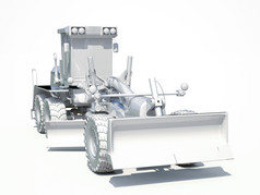 渲染白色电动机度路建设工业机