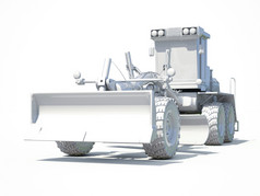 渲染白色电动机度路建设工业机