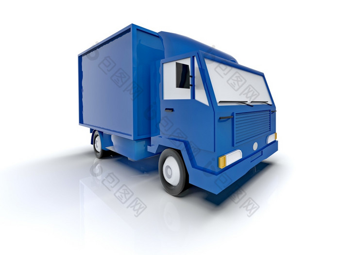 蓝色的玩具商业交付卡车白色背景孤立的模板元素信息图表邮政卡车表达快交付蓝色的xadelivery卡车图标运输服务包装运